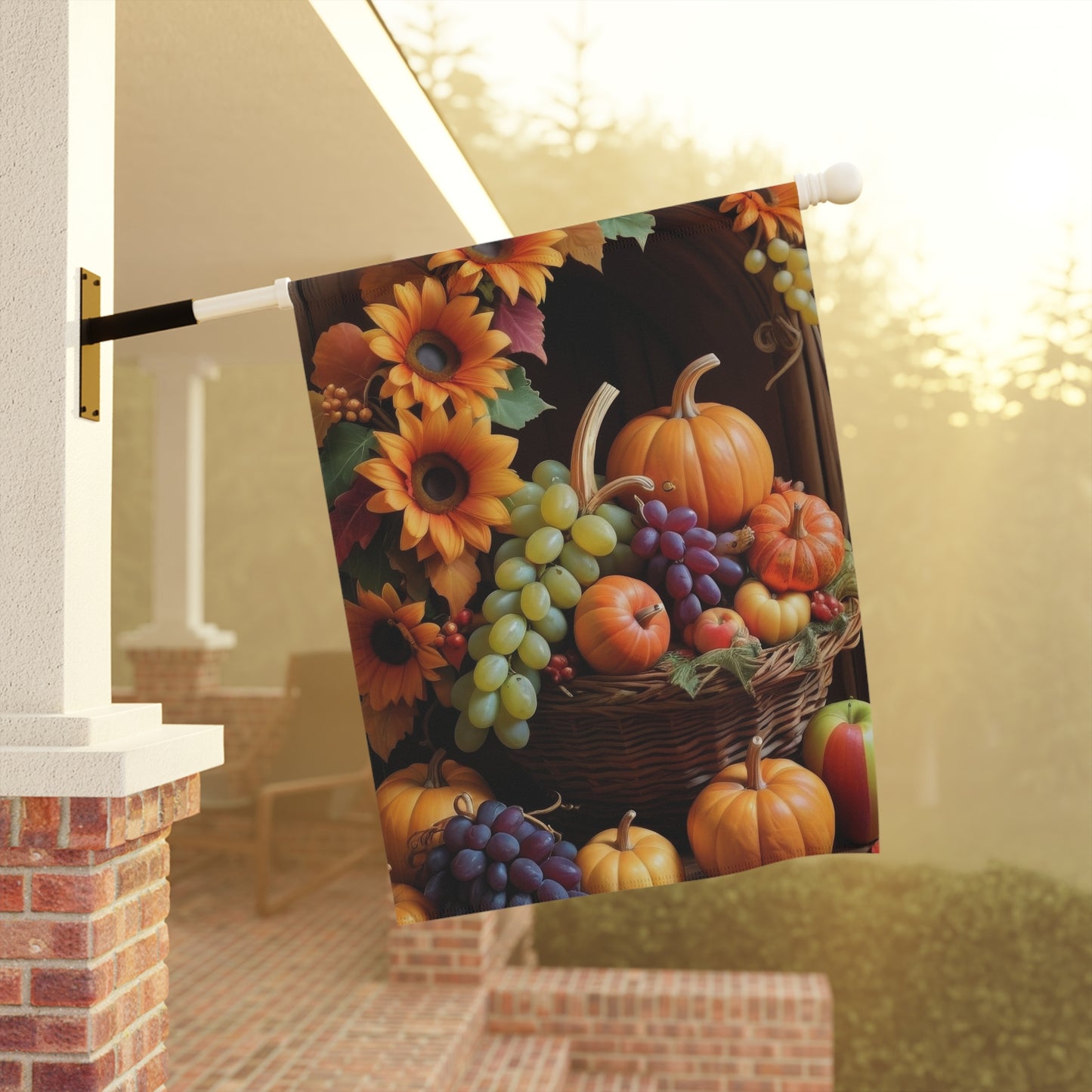 Harvest Basket Thanksgiving Garden Flag