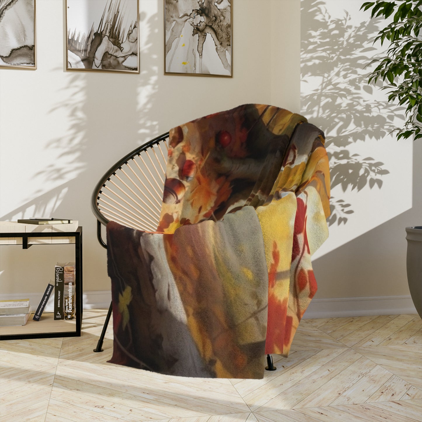 Cozy Autumn Forest Velveteen Blanket