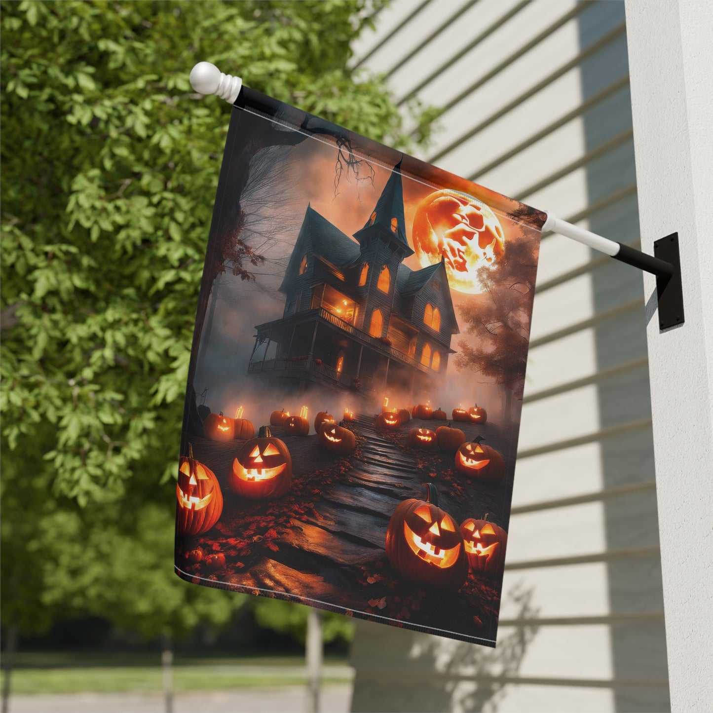 Haunted Hill Halloween Garden Flag/ House Banner