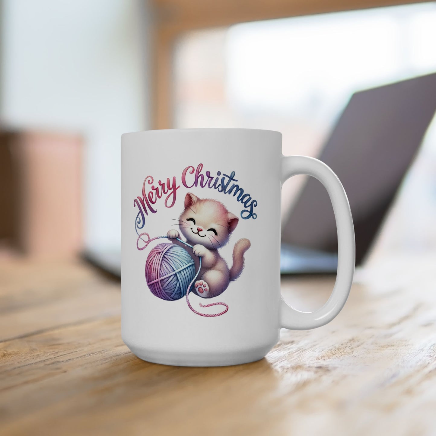 Merry Christmas Kitten Coffee Mug