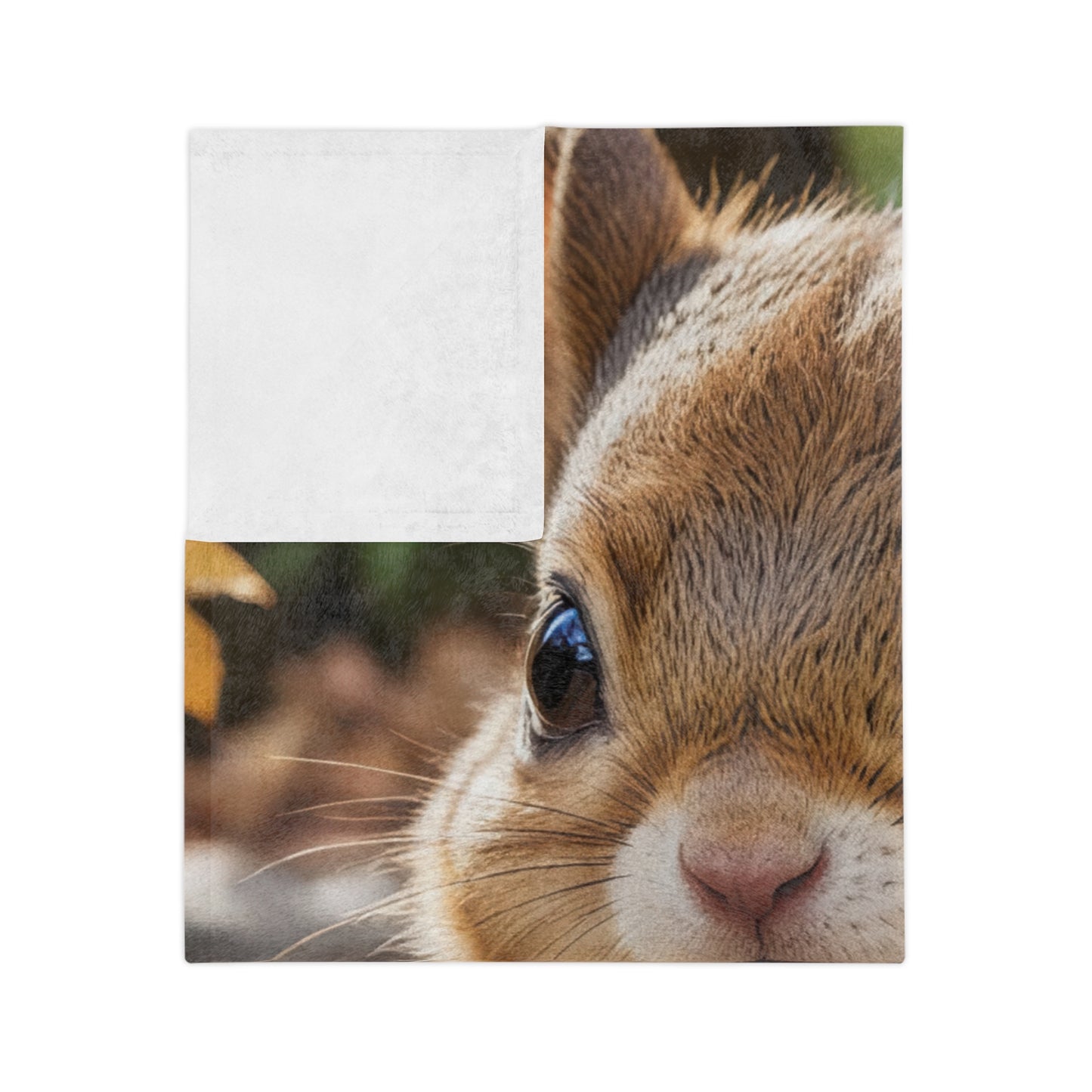 Adorable Autumn Squirrel Velveteen Blanket