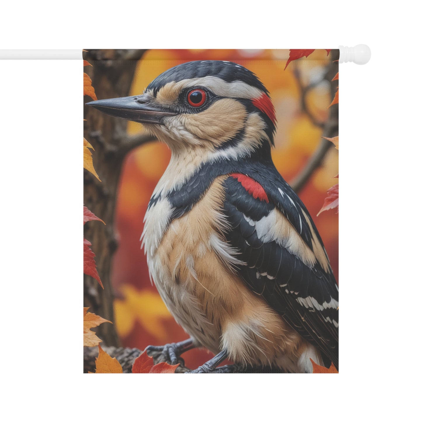 Autumn Woodpecker Garden Flag