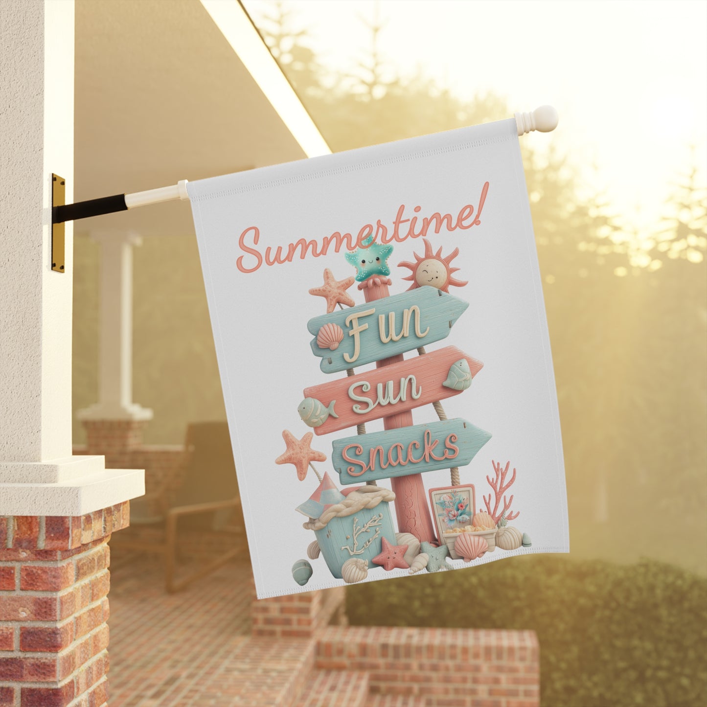 Summertime Sign Garden Flag