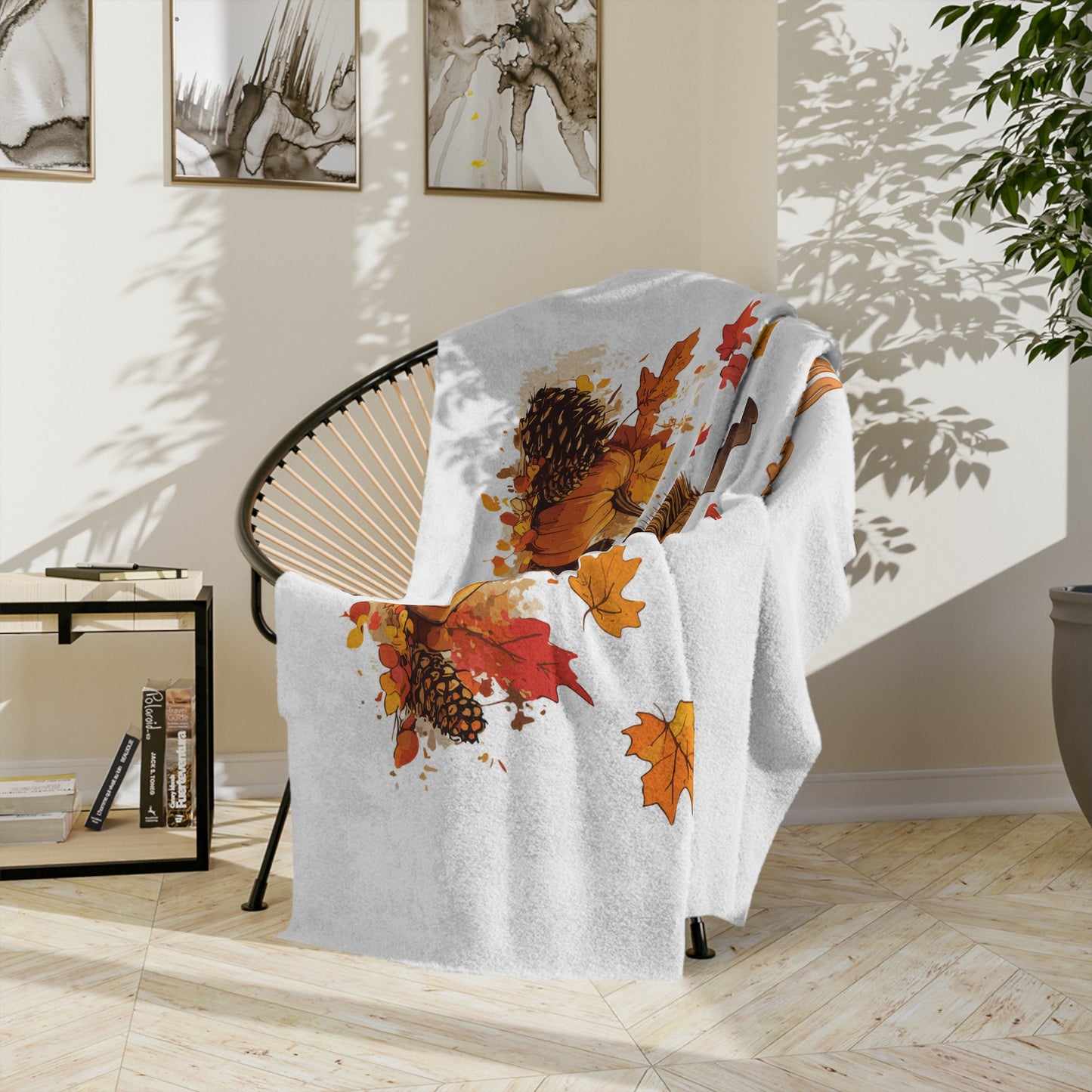Hello Fall Scarecrow Velveteen Blanket