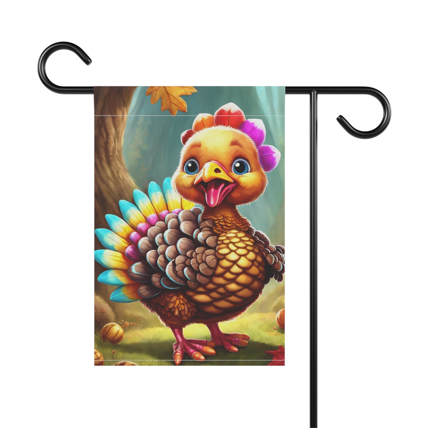 Adorable Thanksgiving Turkey Garden Flag