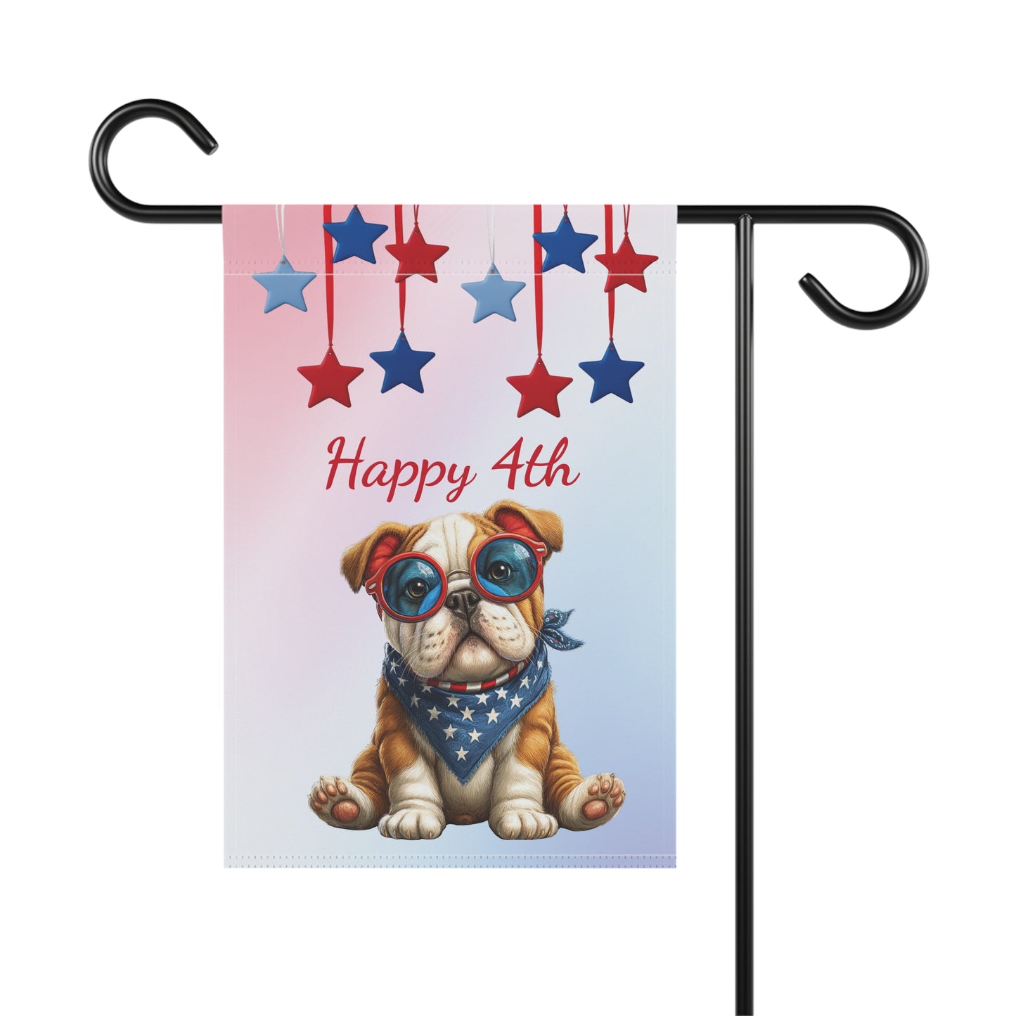 Cool Patriotic Bulldog Garden Flag