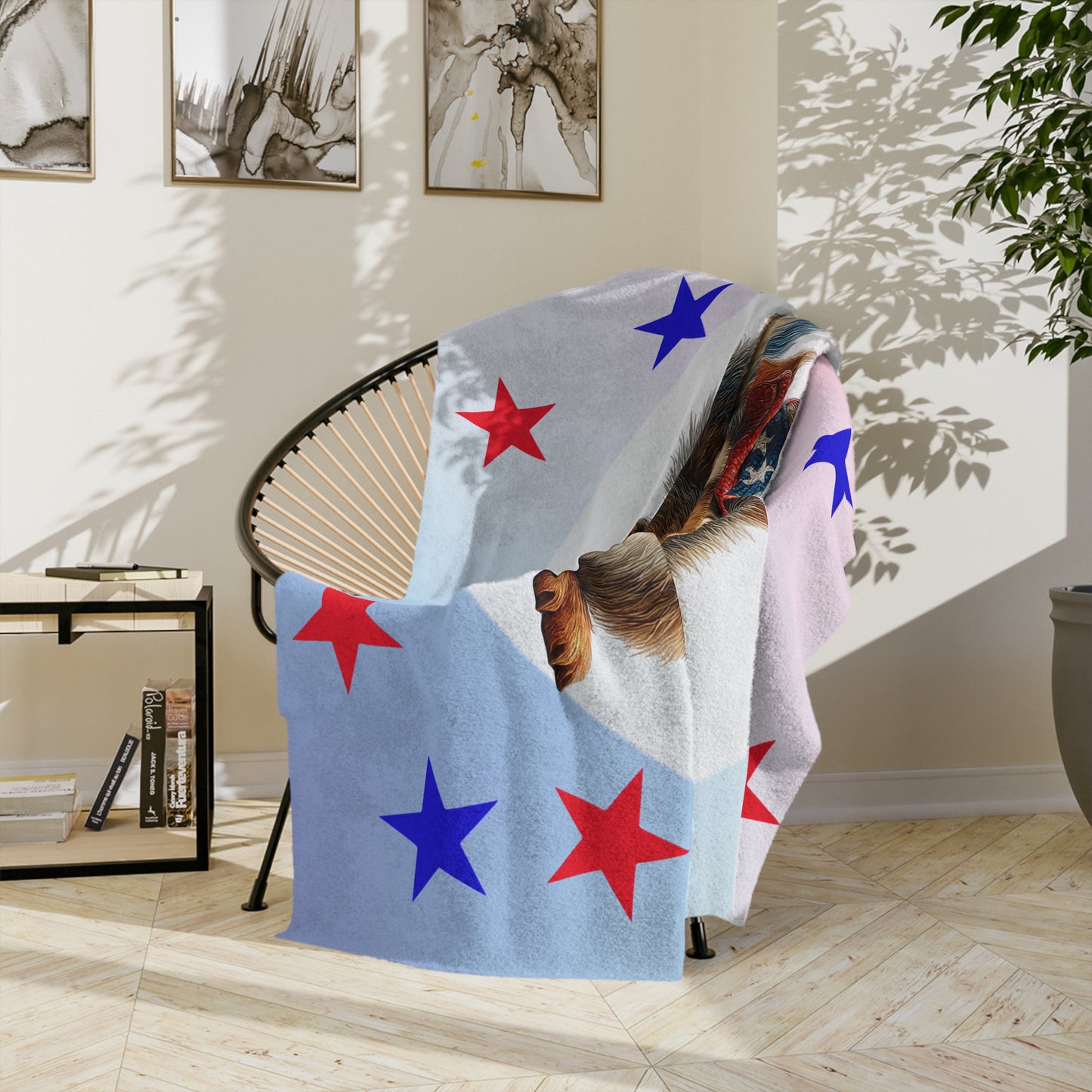 Patriotic Squirrel Velveteen Plush Blanket