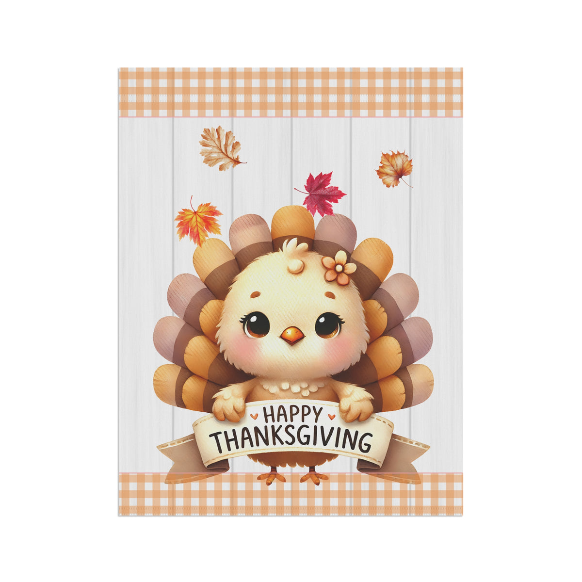 Cute Baby Turkey Thanksgiving Garden Flag