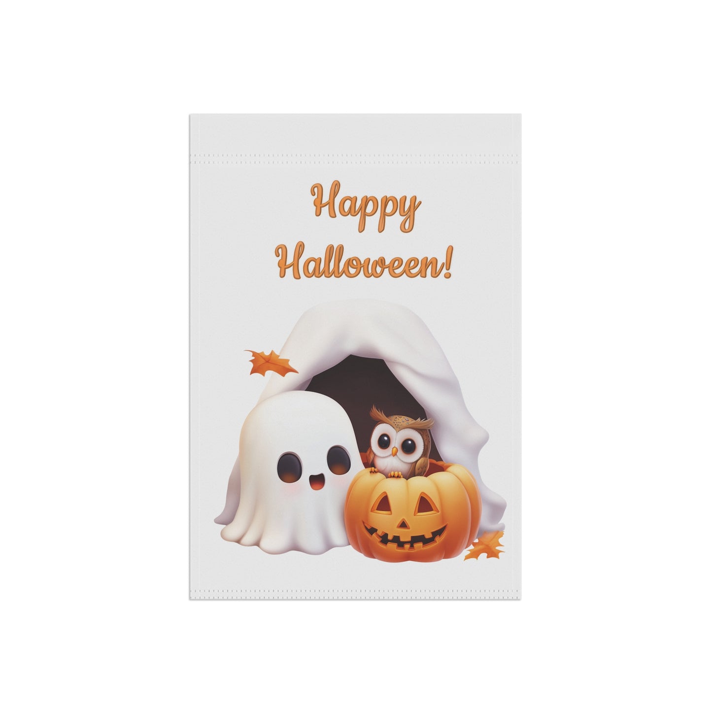 Cute Ghost & Owl Garden Flag