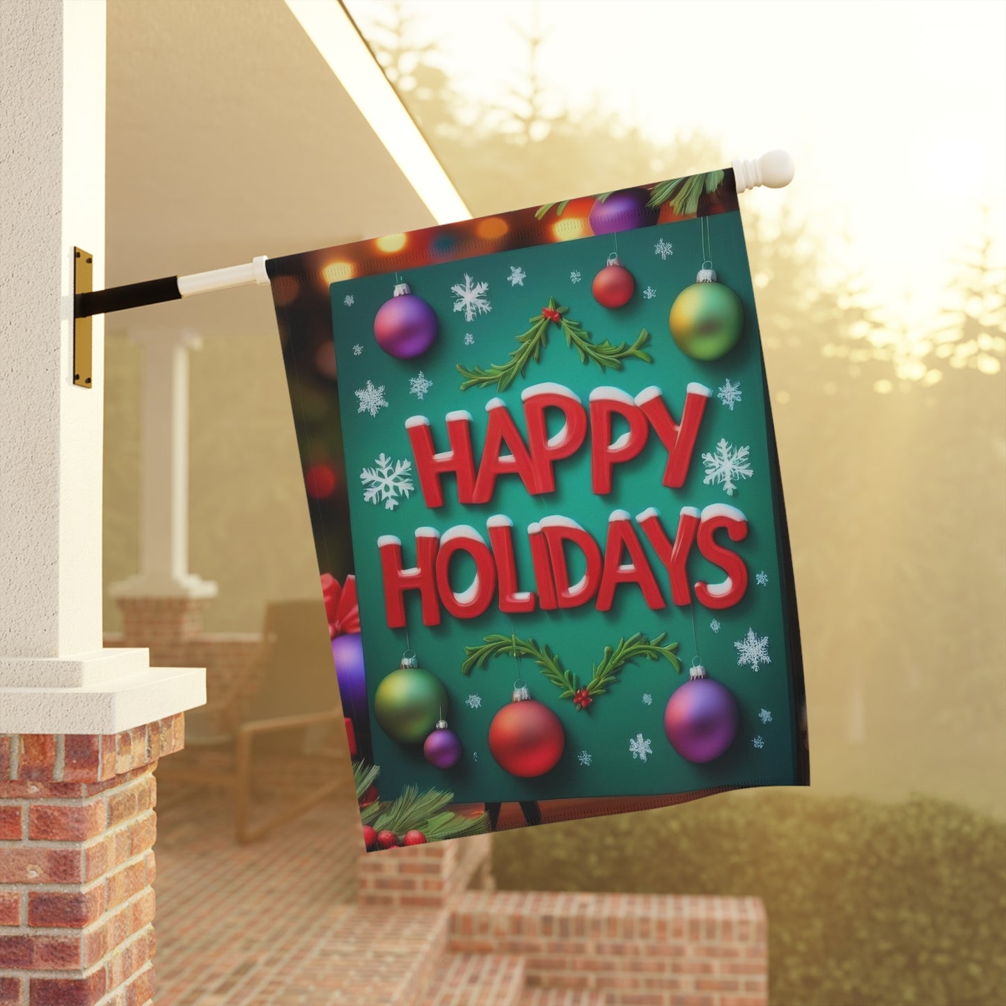 "Happy Holidays" Festive Sign Garden Flag