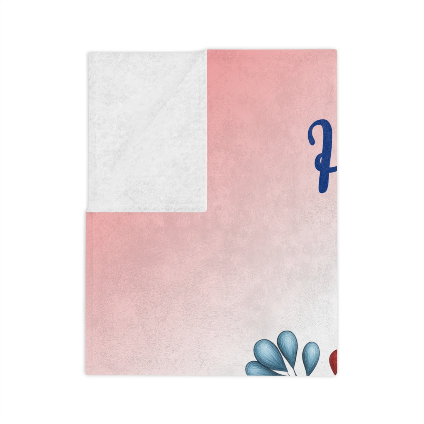 Patriotic Heart & Floral Stars Throw Blanket
