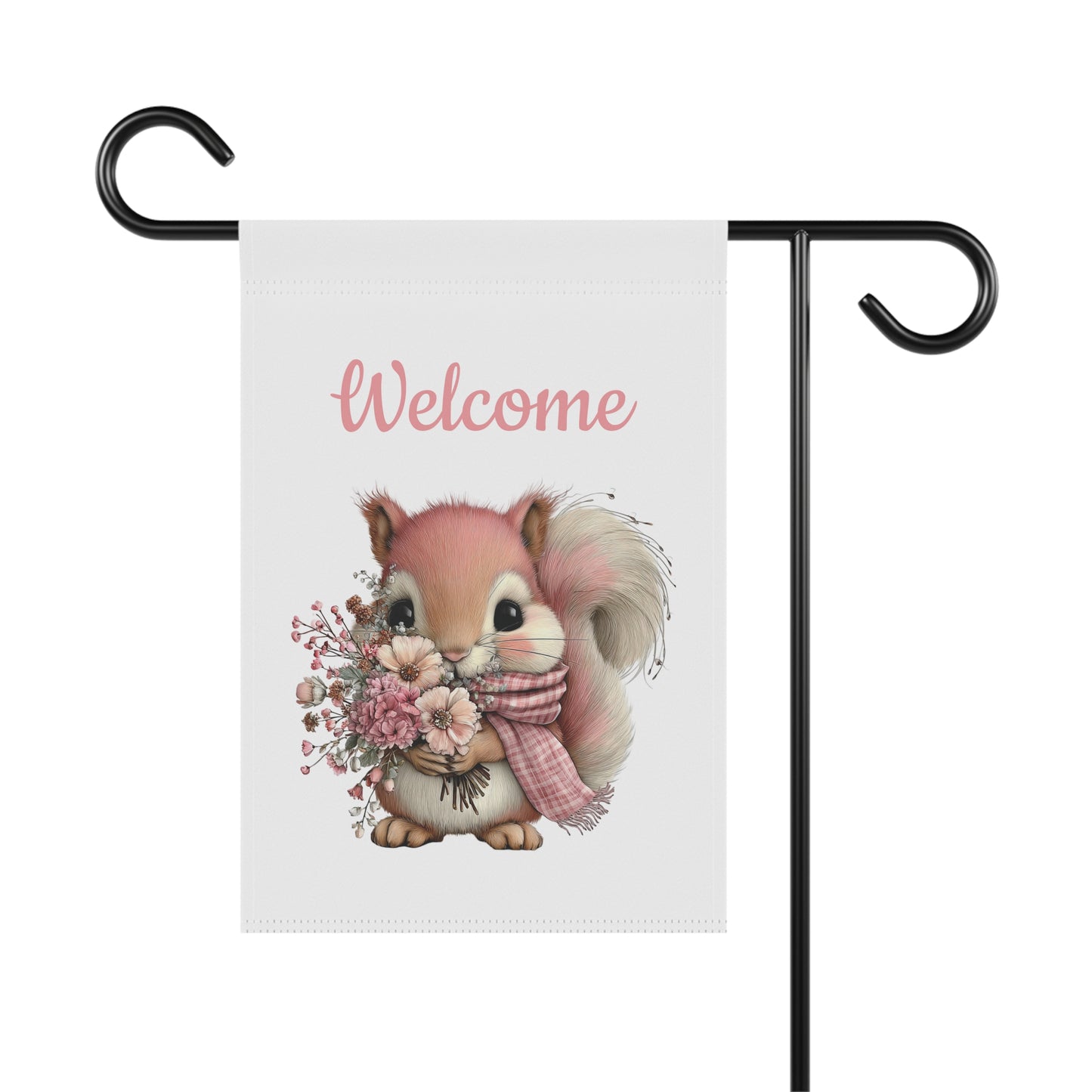 Welcome Squirrel Garden Flag