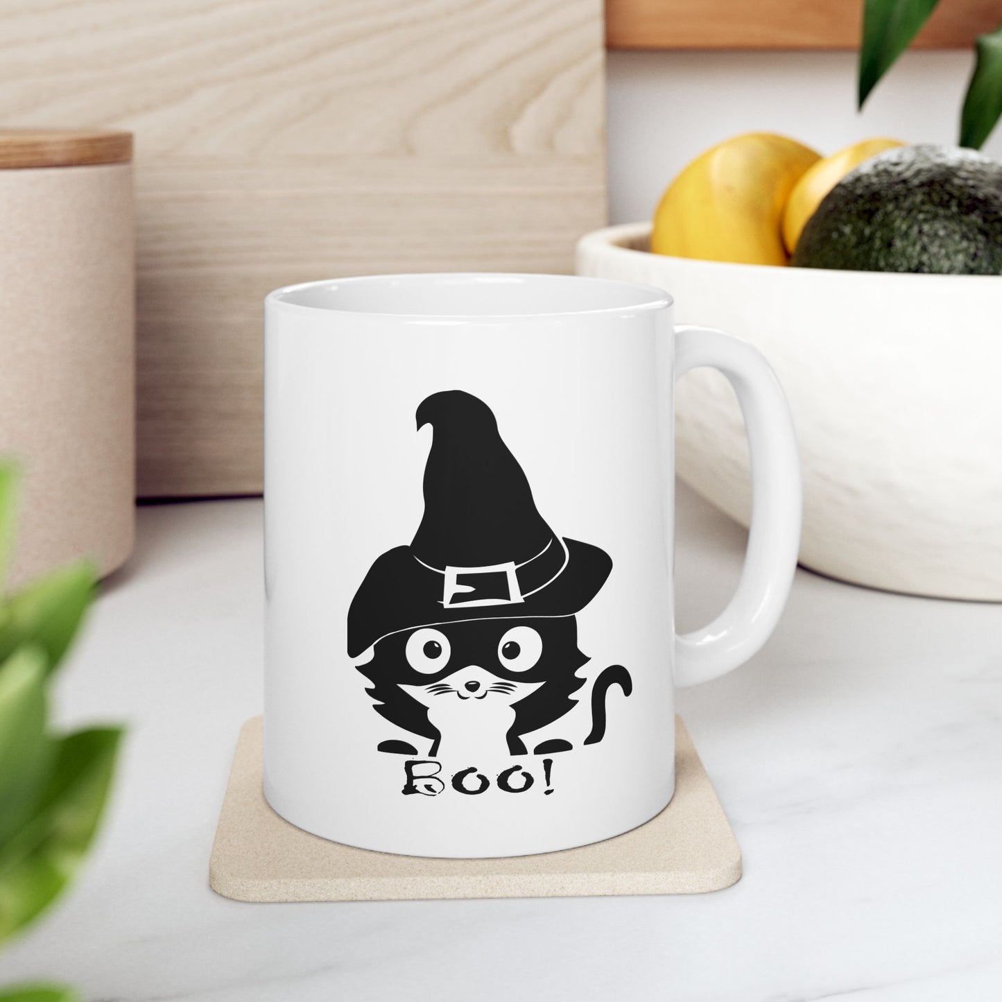 Cute Halloween Witch Cat Coffee Mug