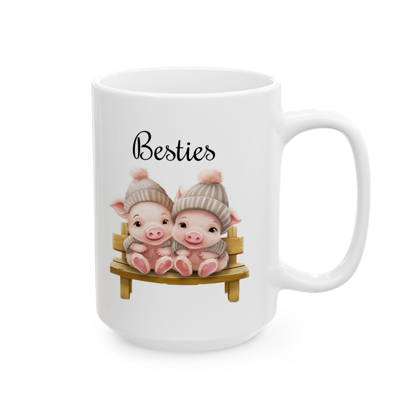 "Besties" Cute Piglet Coffee Mug