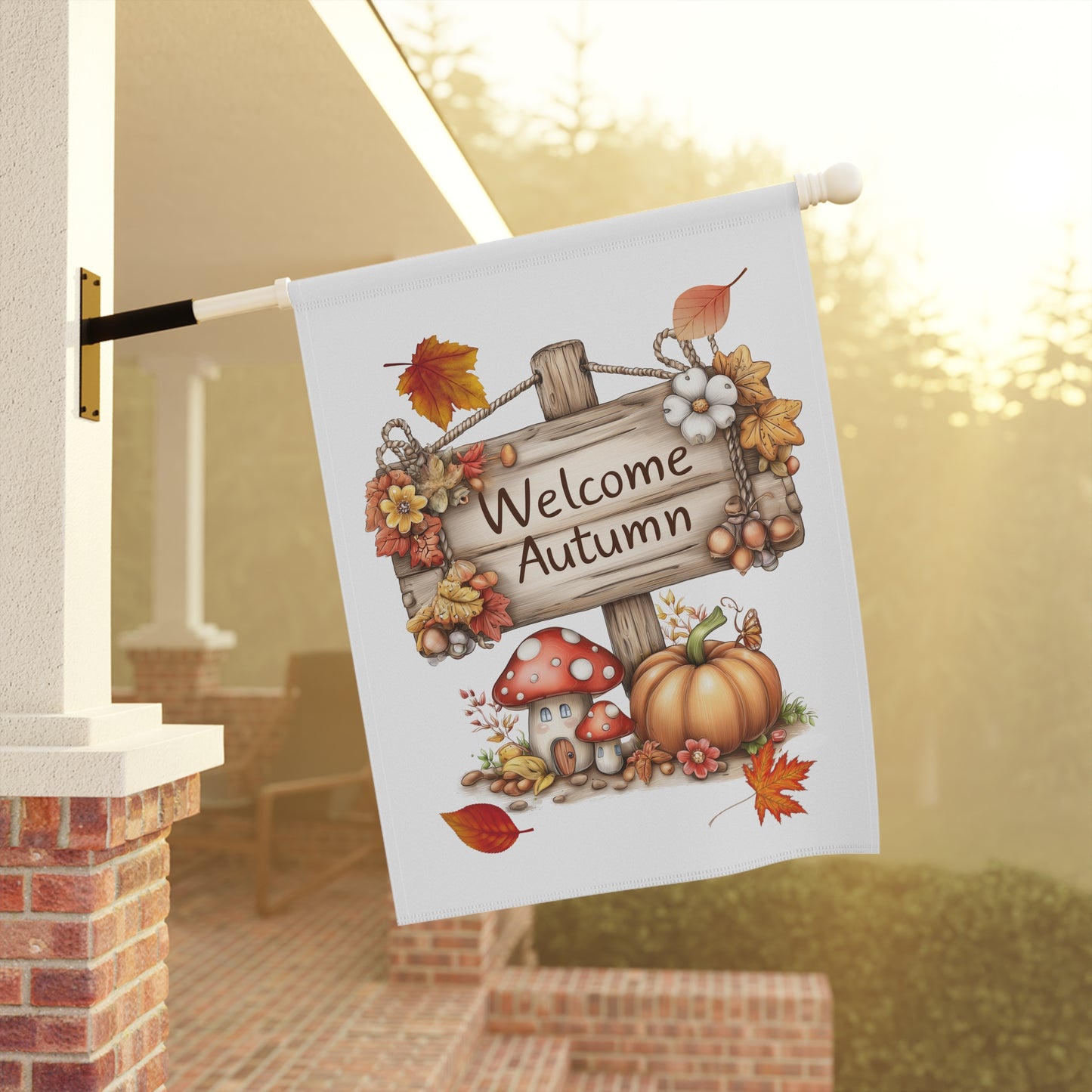 Whimsical Welcome Autumn Garden Flag
