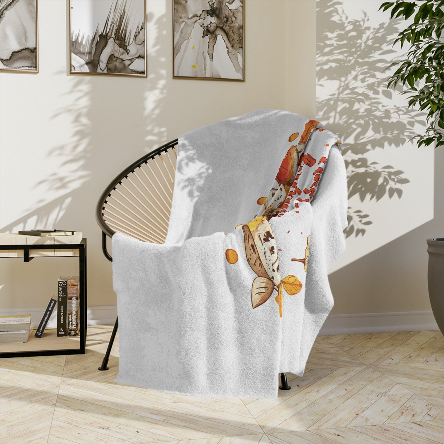 Happy Autumn Lightweight Velveteen Blanket