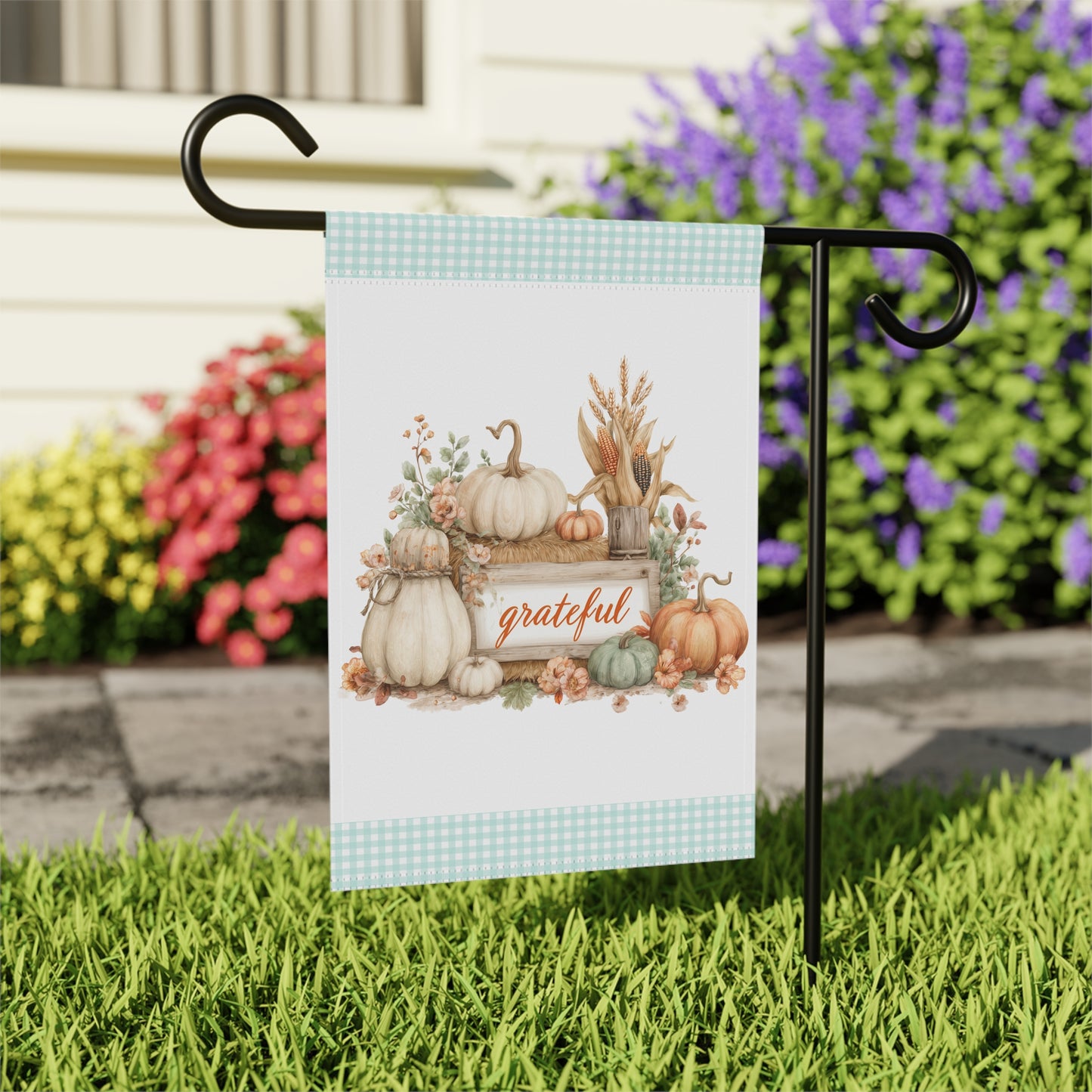 Grateful Autumn Garden Flag