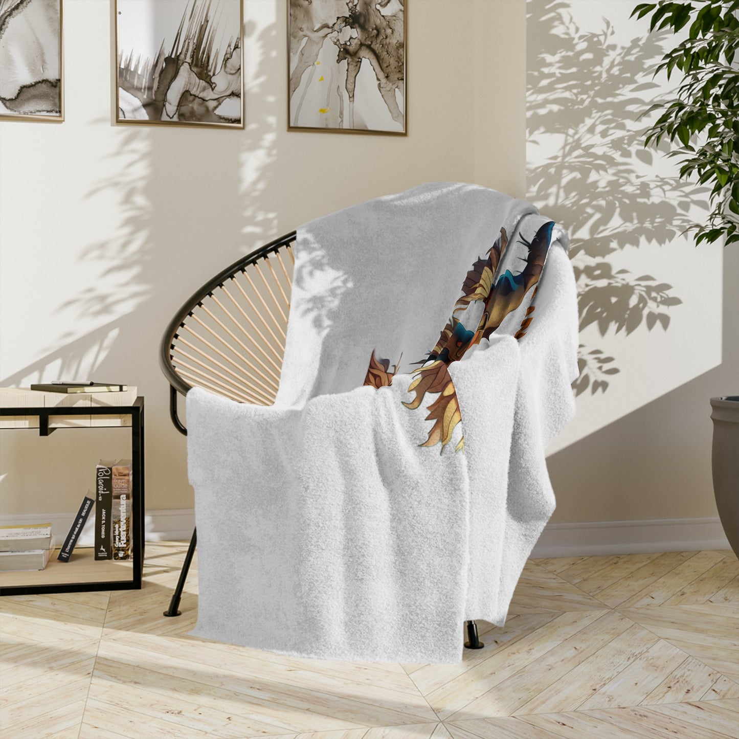 Welcome Autumn Scarecrow Velveteen Blanket