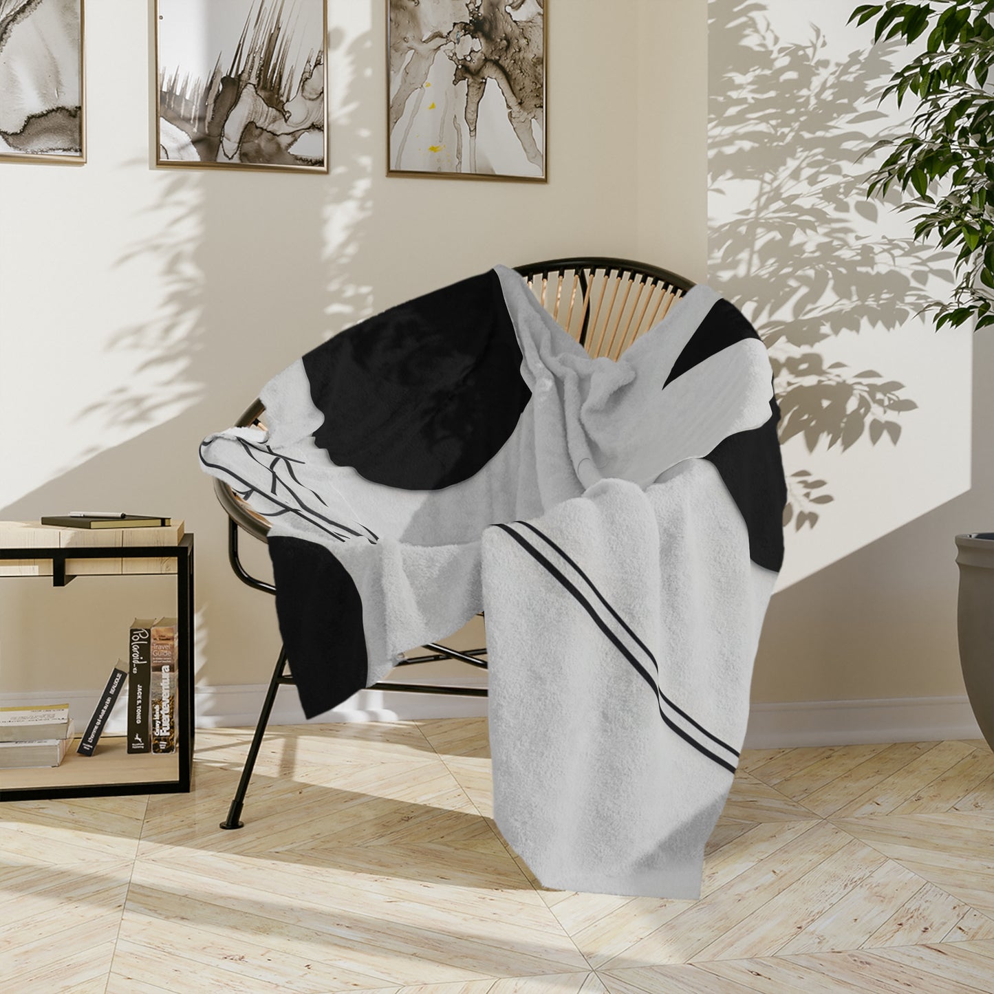 Monochrome Geometry Velveteen Blanket