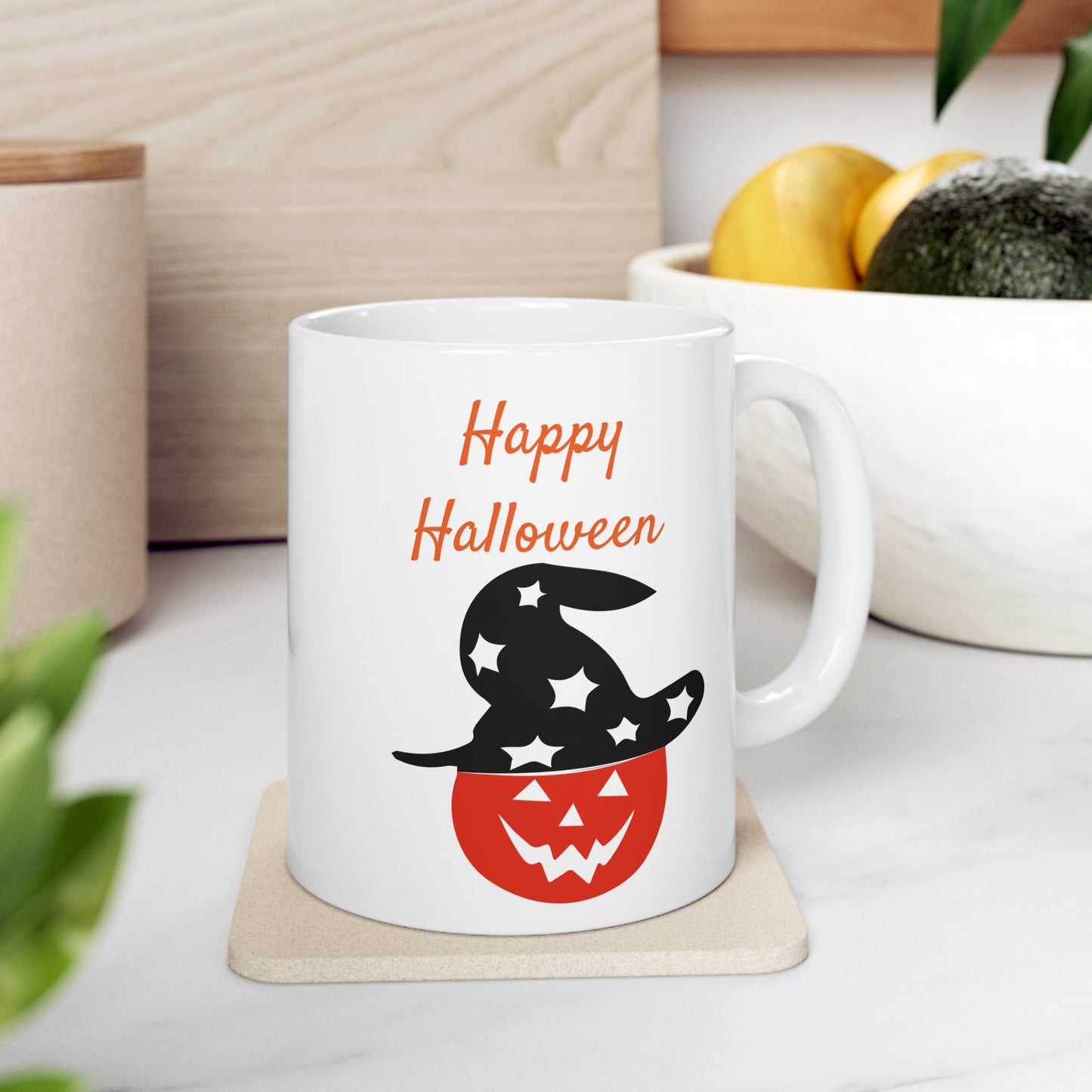 Happy Halloween Pumpkin Witch Hat Coffee Mug