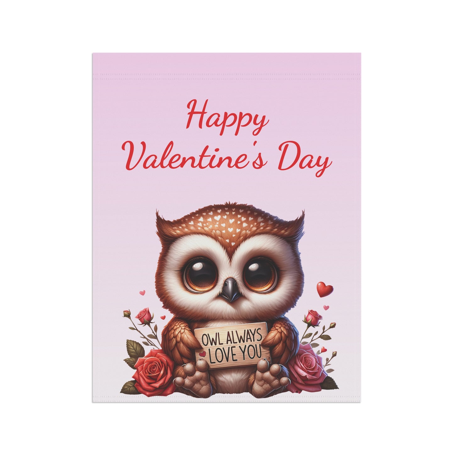 Valentine Owl Garden Flag