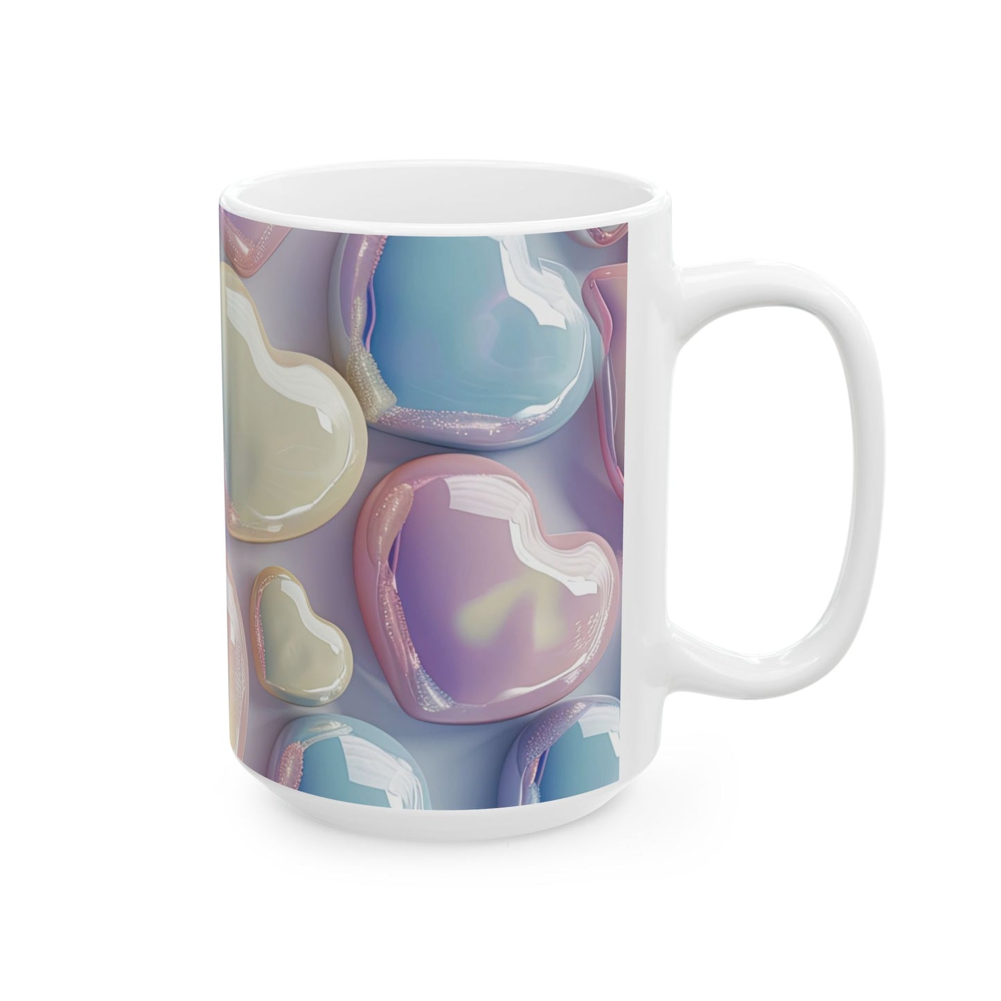 Glossy Bubble Heart Mug