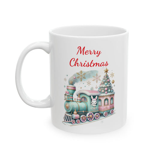 Festive Christmas Train Coffee Mug