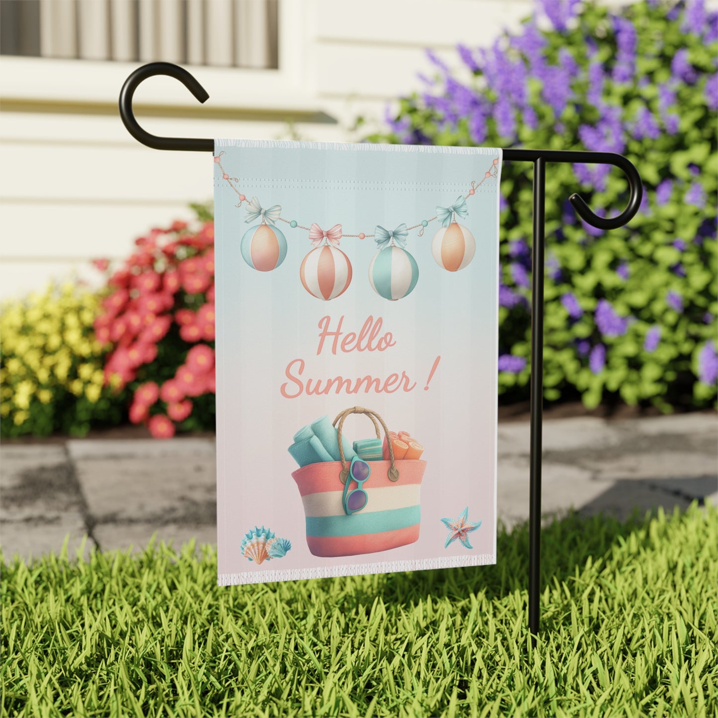 Summer Beach Bag Garden Flag