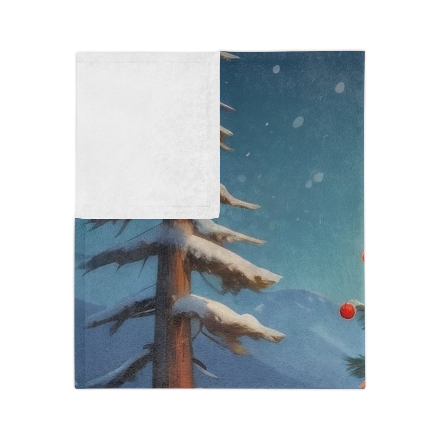Vintage Green Truck Christmas Tree Velveteen Plush Blanket