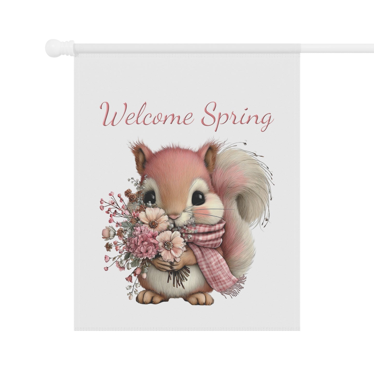 Welcome Spring Squirrel Garden Flag