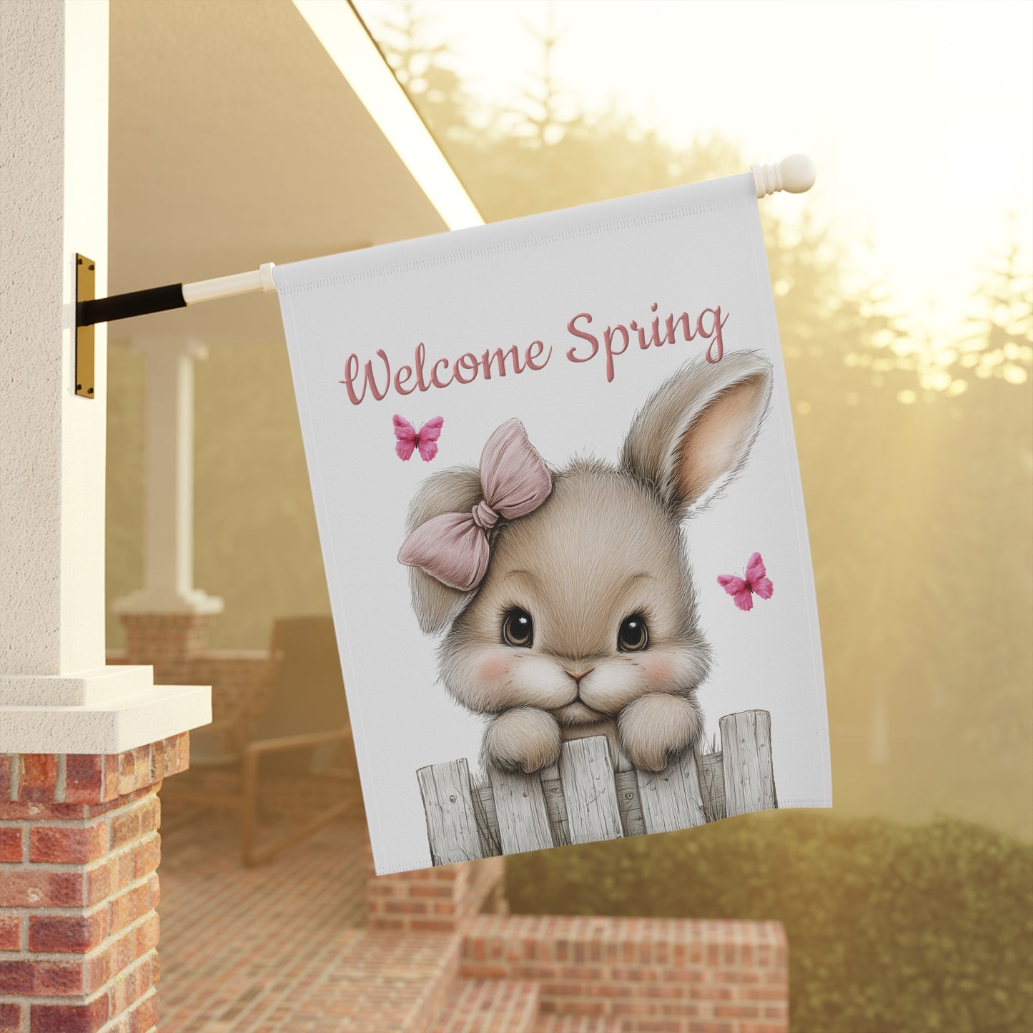 Bunny & Butterflies Garden Flag