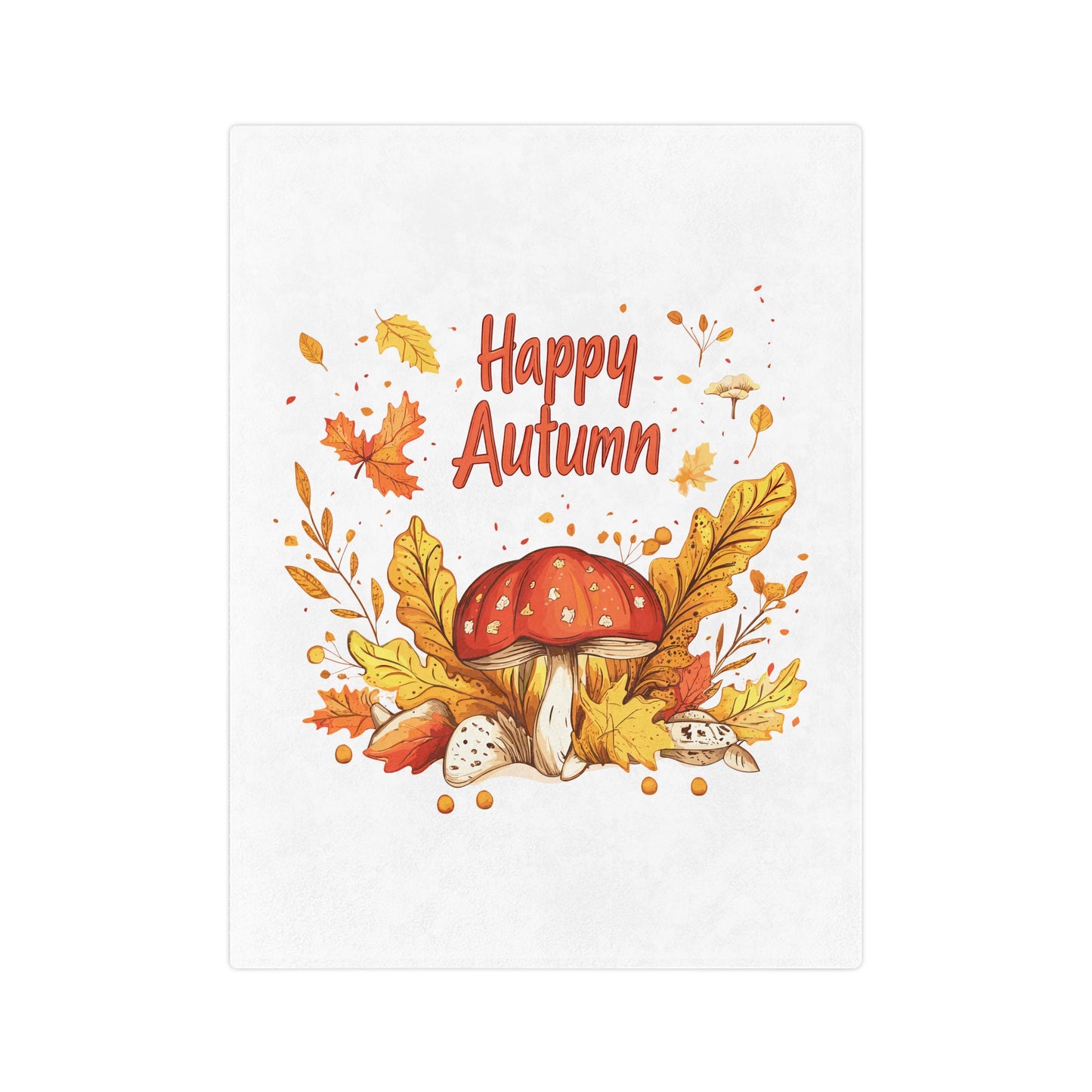 Happy Autumn Lightweight Velveteen Blanket