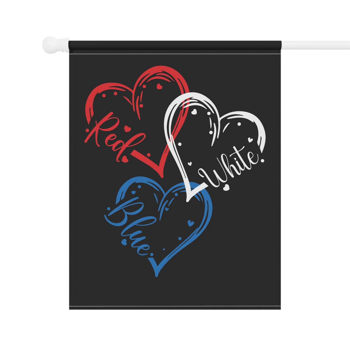 July 4th Red White Blue Hearts Garden Flag