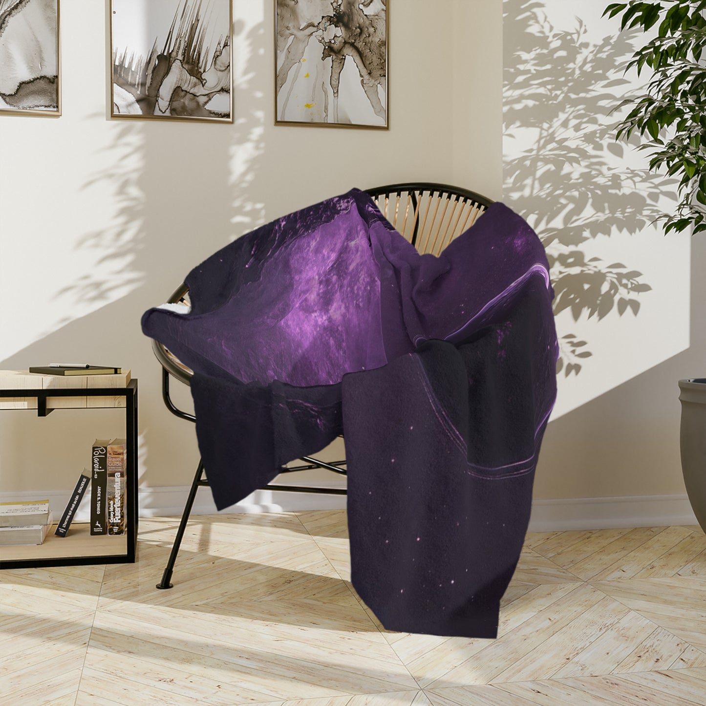 Purple Planet Velveteen Plush Blanket
