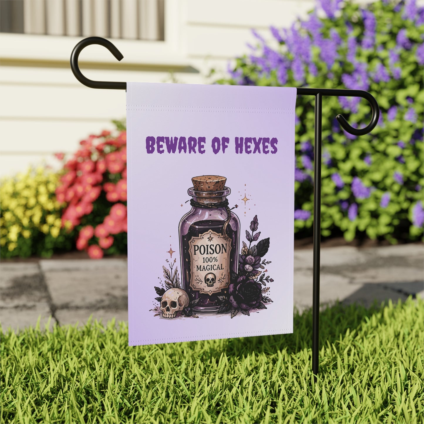 Beware of Hexes Halloween Garden Flag