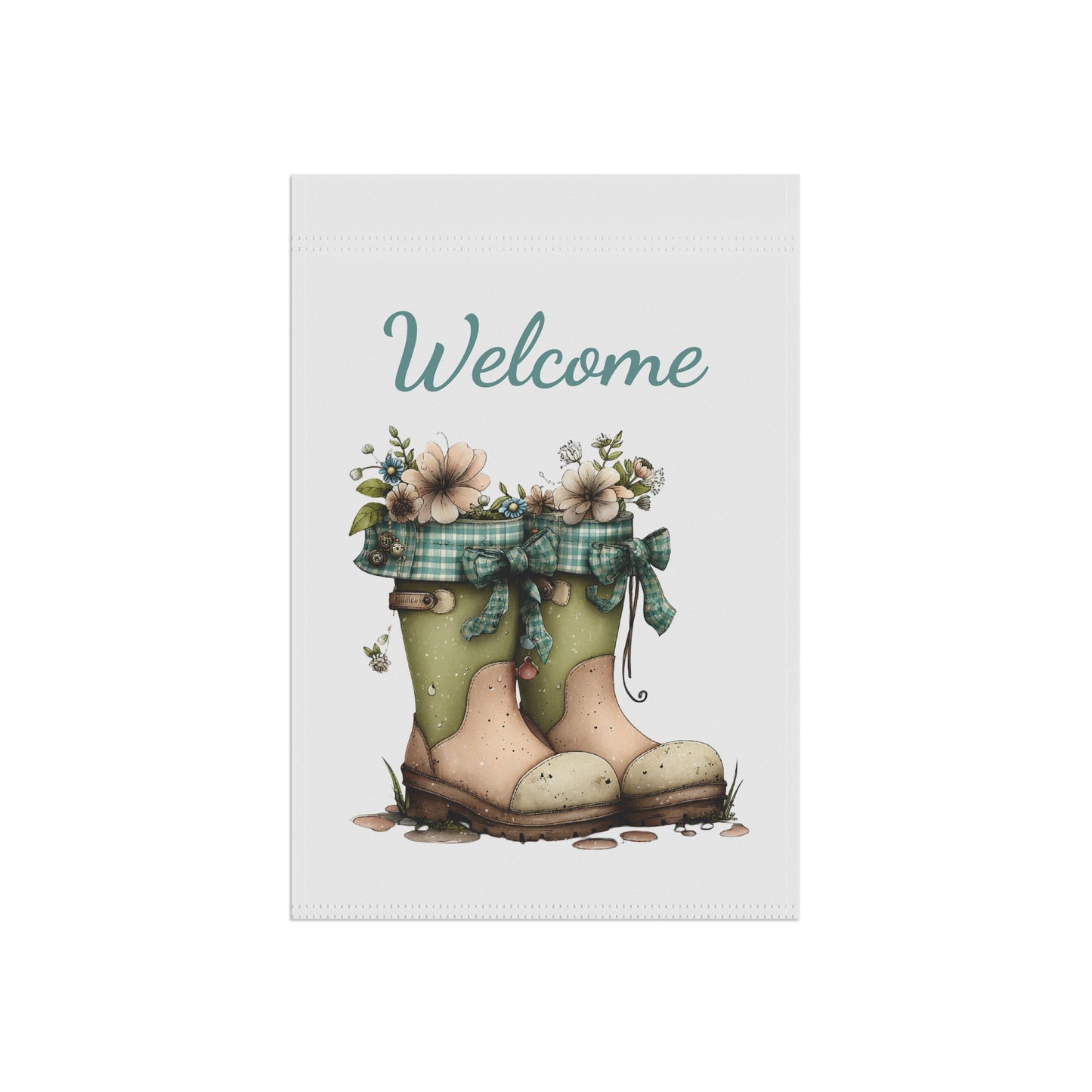 Rustic Rain Boots Welcome Garden Flag