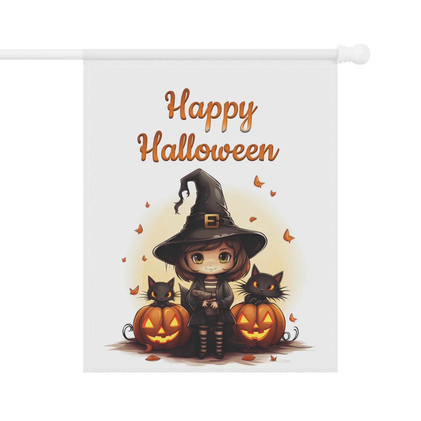 Cute Witch and Black Cats Garden Flag