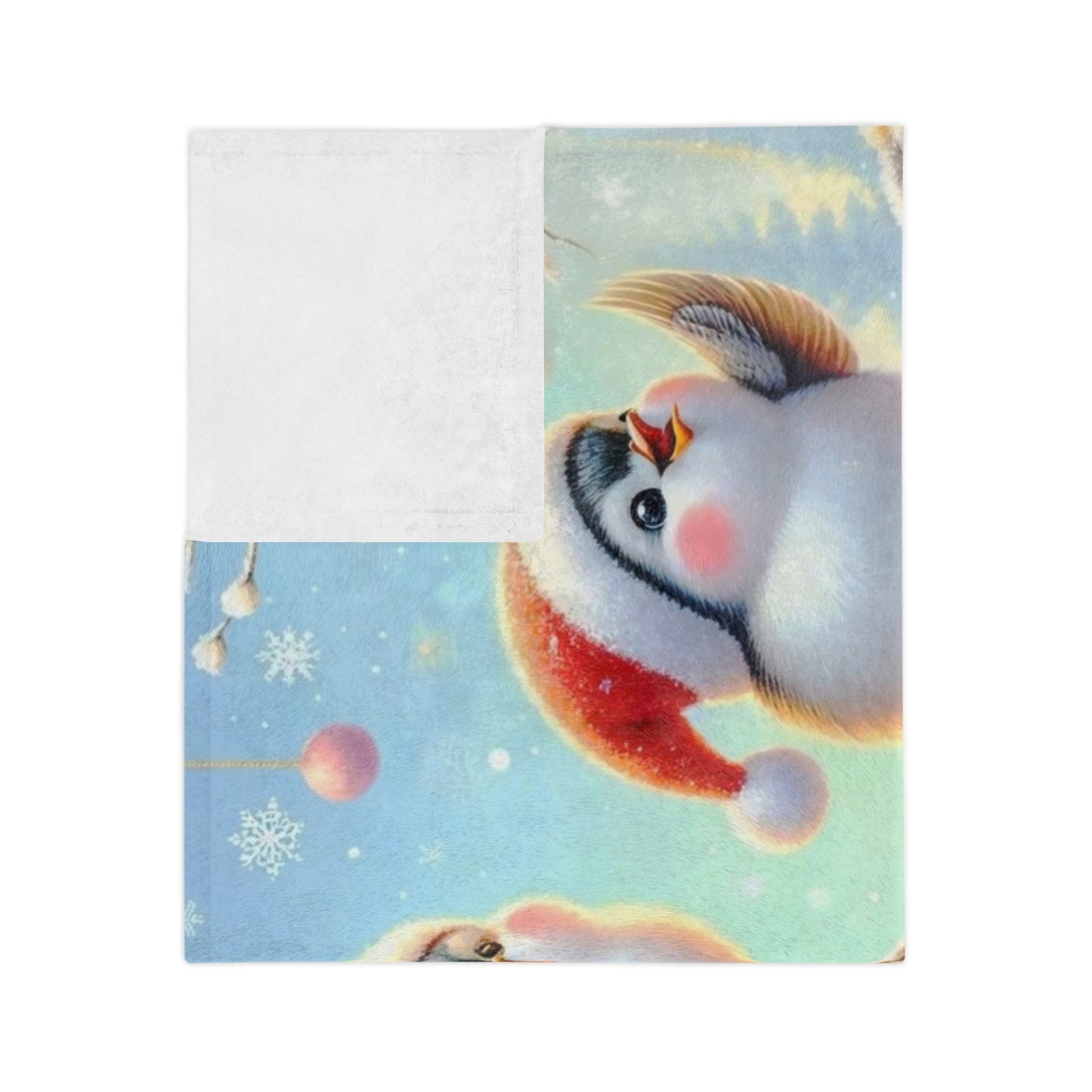 Adorable Christmas Bird Choir Velveteen Blanket