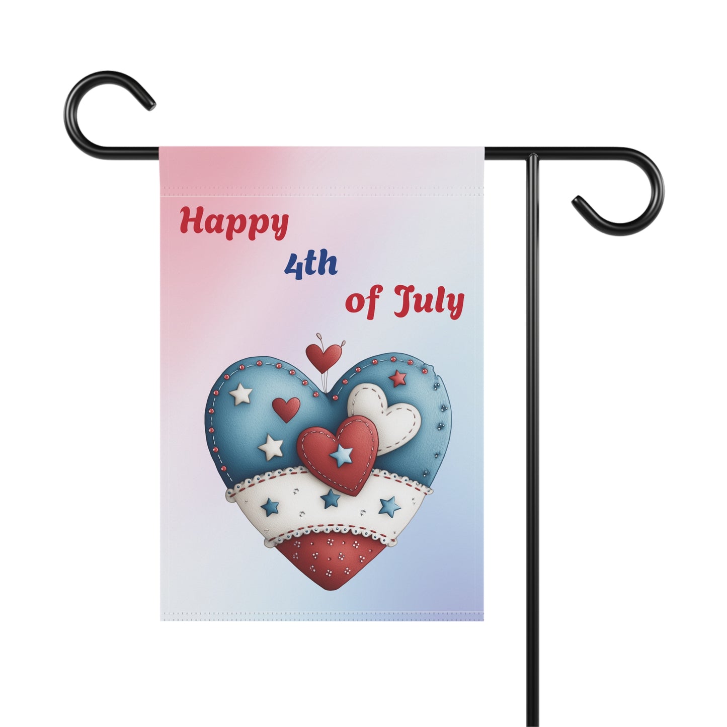 Red, White & Blue Hearts Garden Flag