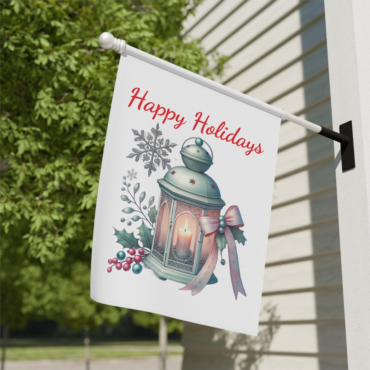 Joyful Holiday Lantern Garden Flag