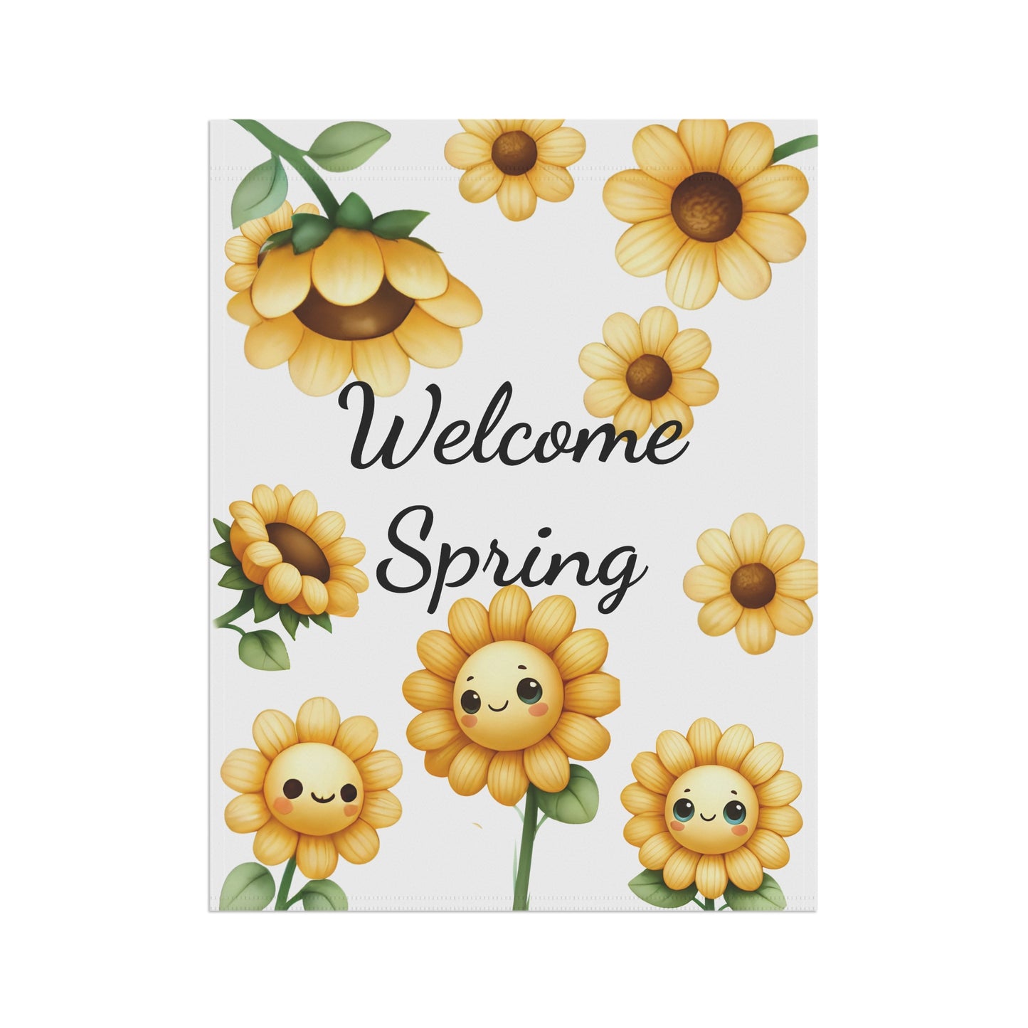 Cute Sunflower Welcome Spring Garden Flag