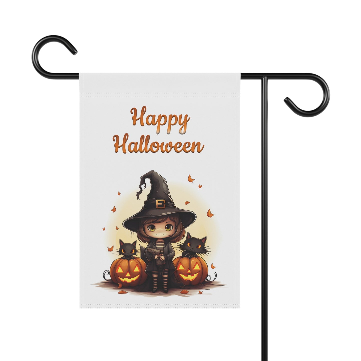 Cute Witch and Black Cats Garden Flag