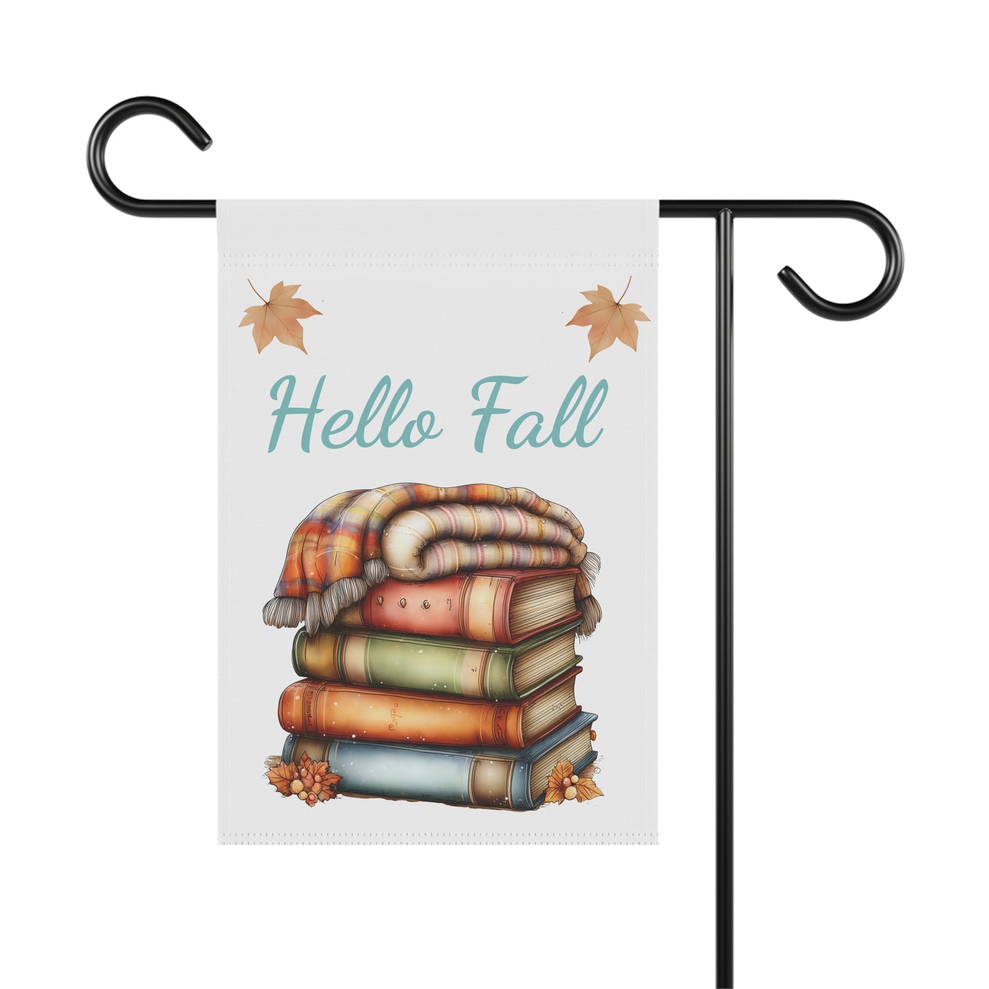 Cozy Book Stack Garden Flag