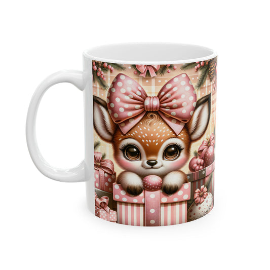 Adorable Christmas Fawn Coffee Mug