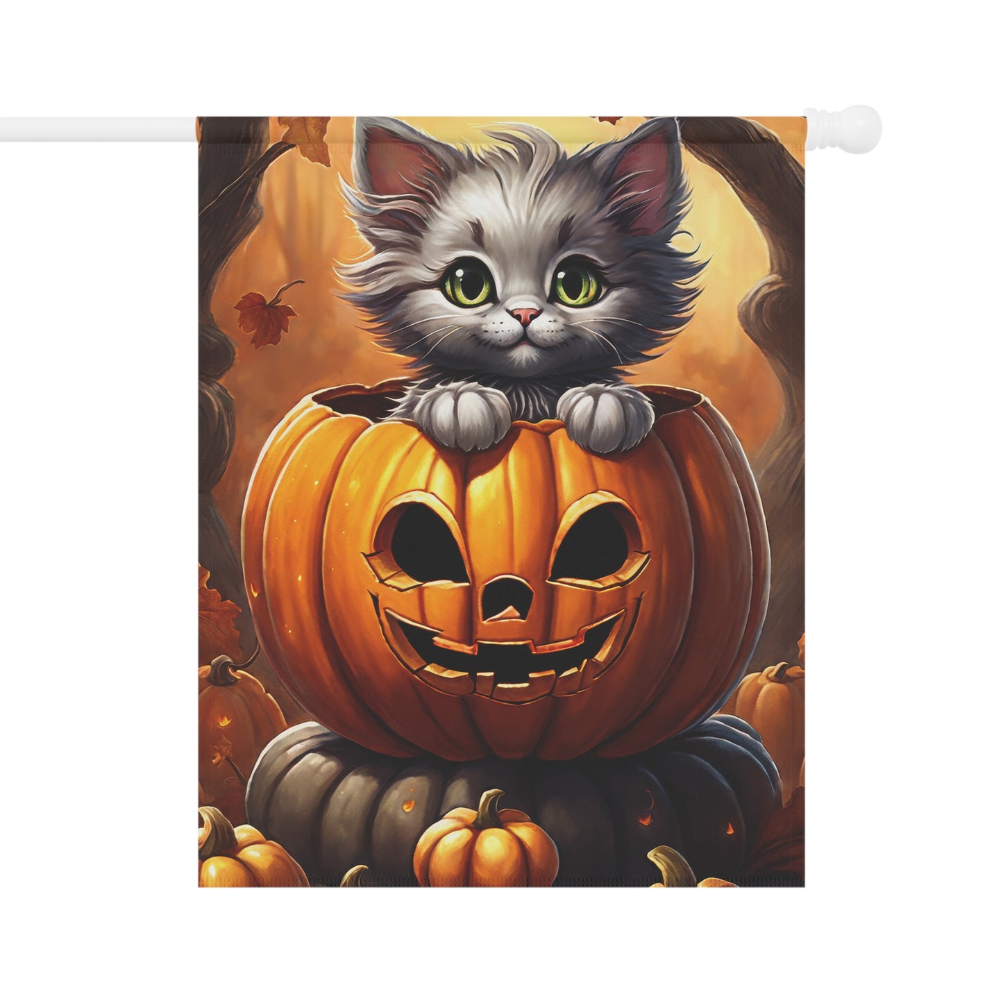 Cute Kitten Halloween Garden Flag/ House Banner