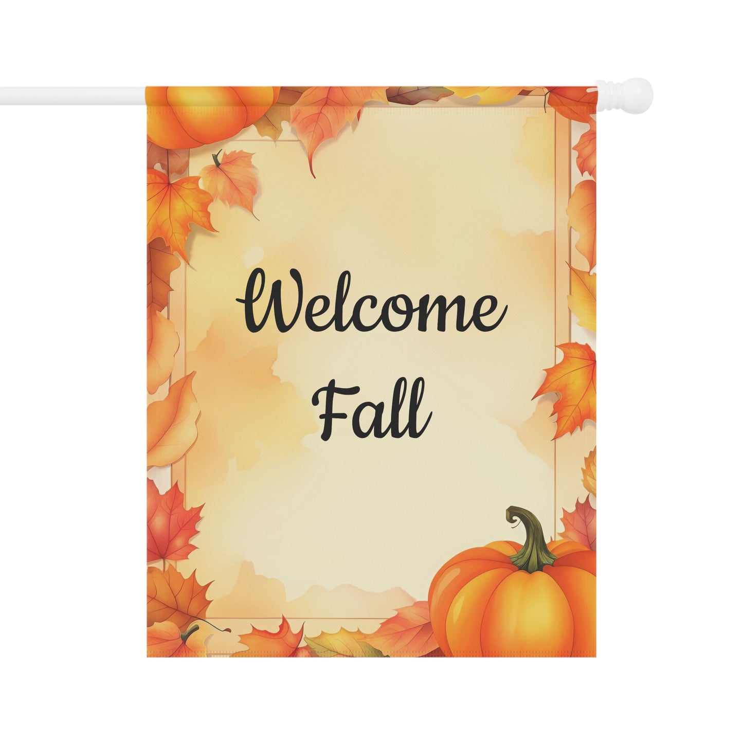Autumn Leaves & Pumpkin Welcome Fall Garden Flag