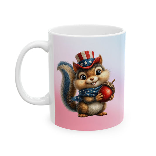Patriotic Squirrel Ceramic Mug