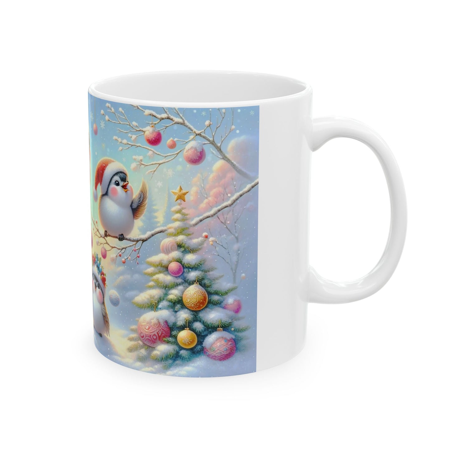 Adorable Christmas Birds Coffee Mug