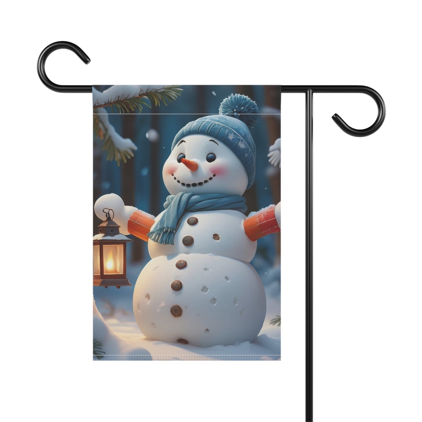 Happy Snowman Garden Flag