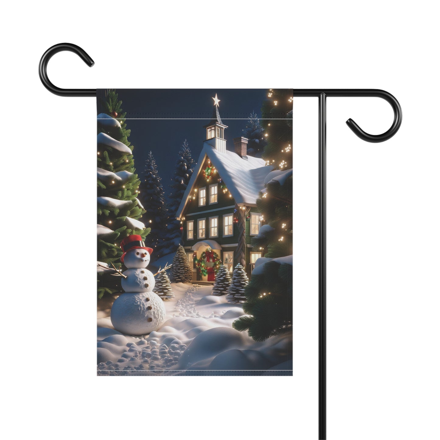 Cute Snowman Holiday Garden Flag/ House Banner
